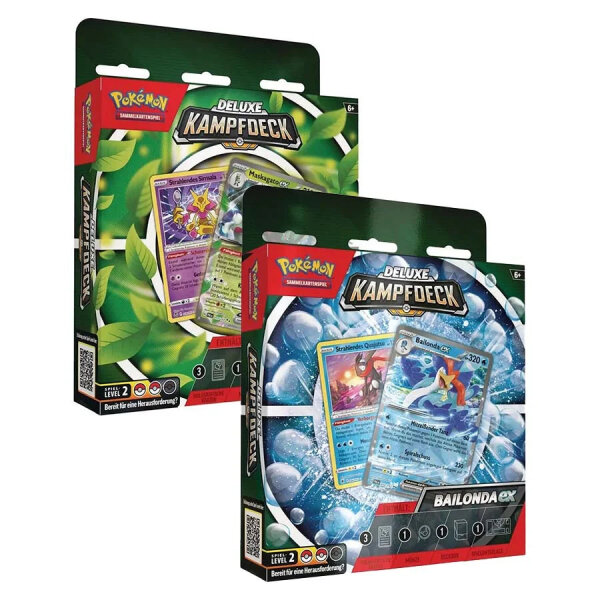 Pok&eacute;mon Karmesin & Purpur Kampfdeck Bailonda Ex & Maskagato Ex DE