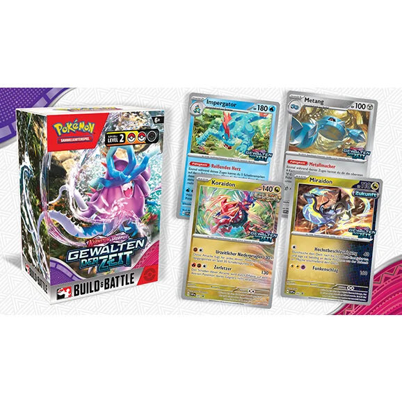 Pok&eacute;mon Karmesin & Purpur Gewalten der Zeit Build & Battle Box DE