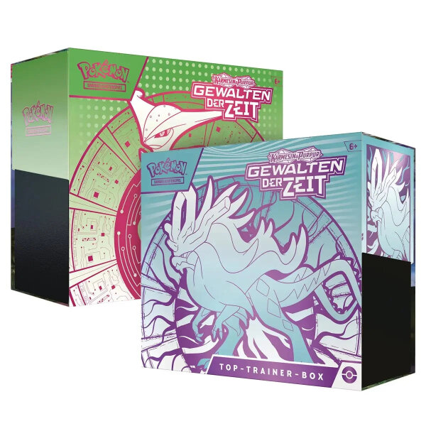 Pok&eacute;mon Karmesin & Purpur Gewalten der Zeit Top Trainer Box DE