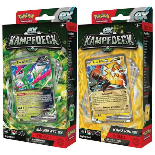 Pok&eacute;mon Karmesin & Purpur Kampfdeck Kapu-Riki Ex & Eisenblatt Ex DE